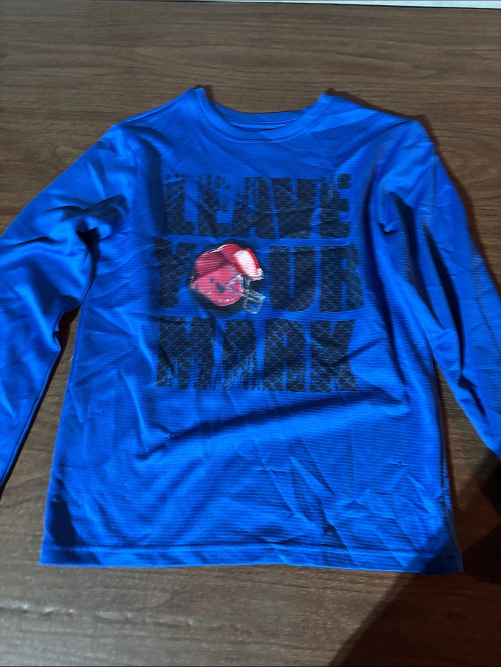 tek gear Royal Blue Long-Sleeve Graphic Tee with Red Accent